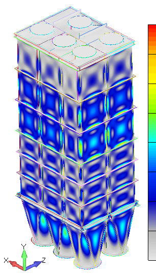 Calculs par éléments finis structure résistance des matériaux Simcenter Femap Nastran flèche déformation industriel Simulation numérique modéliser chiffrer optimiser note de calcul de validation durée de vie fatigue performances respect des normes mode propre de vibration résonnance risque de flambement contraintes sollicitation rupture retour élastique énergie déformation énergie potentielle de déformation élastique poids robustesse économie qualité conditions aux limites forces pression géométrie de construction 